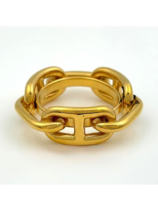 HERMES Chaine d Hermes Legate Chaine D\'ancre Scarf Closure Ring Gold Plated